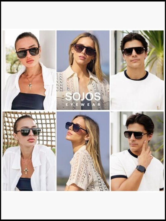 Retro Aviator Polarized Sunglasses Square Pilot Men Women main image 6